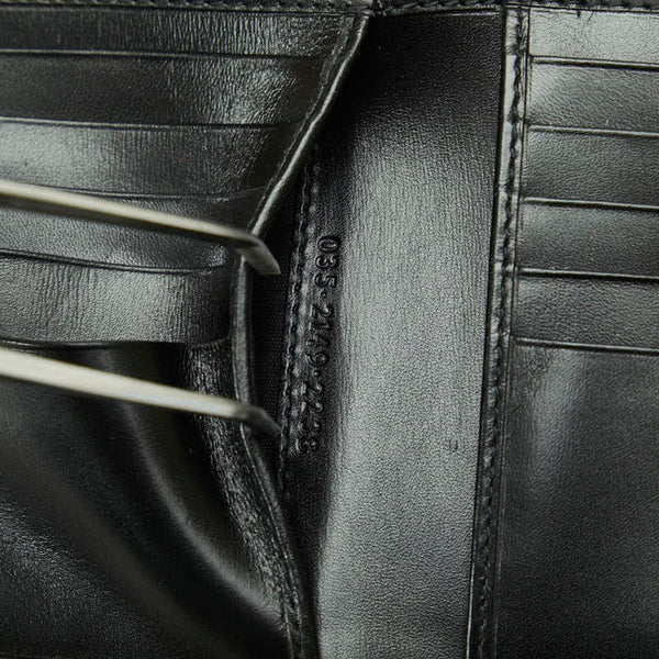 グッチ GG 二つ折り財布 035 2149 2238 ブラック レザー レディース GUCCI 【中古】