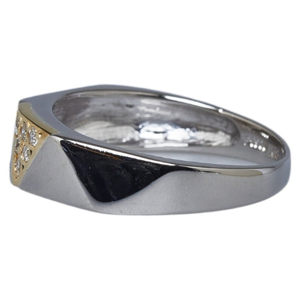 Pt900ベース/K18コンビ ダイヤ0.12ct リング 指輪 レディース 9.5号 【中古】