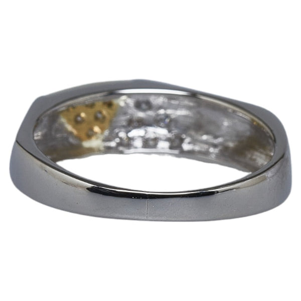 Pt900ベース/K18コンビ ダイヤ0.12ct リング 指輪 レディース 9.5号 【中古】