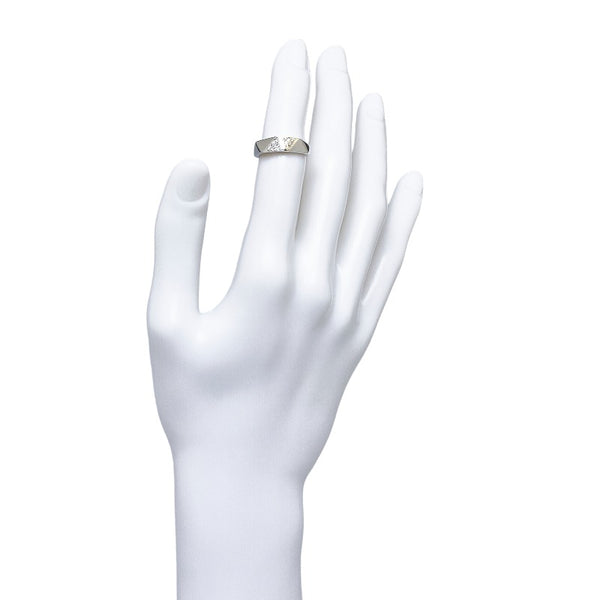 Pt900ベース/K18コンビ ダイヤ0.12ct リング 指輪 レディース 9.5号 【中古】