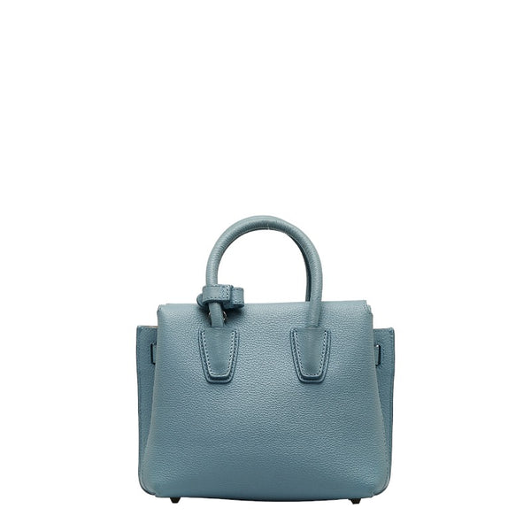 エム シー エム ハンドバッグ ショルダーバッグ 2WAY ライトブルー レザー レディース MCM 【中古】