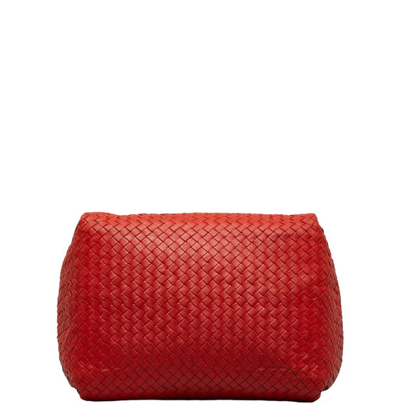 ボッテガヴェネタ イントレチャート ハンドバッグ トートバッグ レッド レザー レディース BOTTEGAVENETA 【中古】