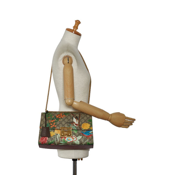 グッチ GGスプリーム フローラ チェーン ショルダーバッグ 409486 ベージュ マルチカラー PVC レザー レディース GUCCI 【中古】