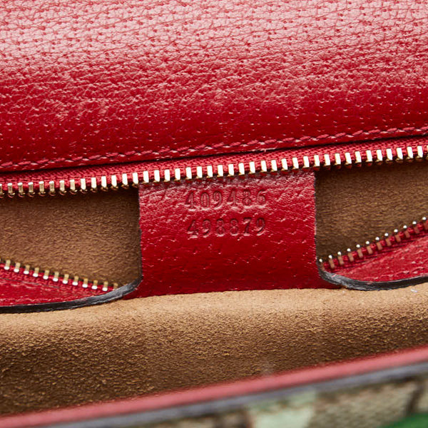 グッチ GGスプリーム フローラ チェーン ショルダーバッグ 409486 ベージュ マルチカラー PVC レザー レディース GUCCI 【中古】