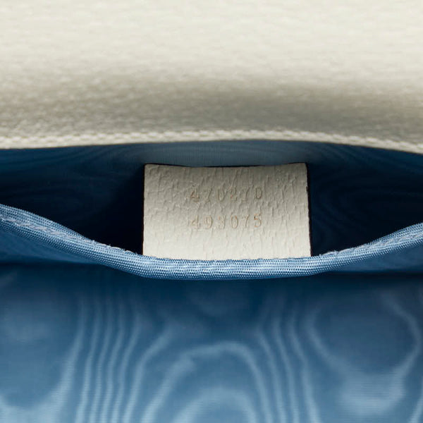 グッチ シルヴィ BEE STAR ミニ ハンドバッグ ショルダーバッグ 2WAY 470270 ホワイト ゴールド レザー レディース GUCCI 【中古】