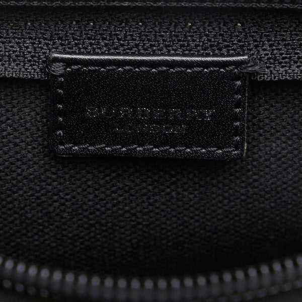 バーバリー ノバチェック ミニ ハンドバッグ アクセサリーポーチ ベージュ PVC レザー レディース BURBERRY 【中古】