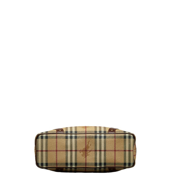 バーバリー ノバチェック シャドーホース ハンドバッグ トートバッグ ベージュ PVC レザー レディース BURBERRY 【中古】