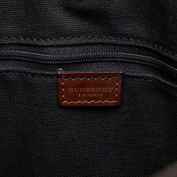 バーバリー ノバチェック シャドーホース ハンドバッグ トートバッグ ベージュ PVC レザー レディース BURBERRY 【中古】