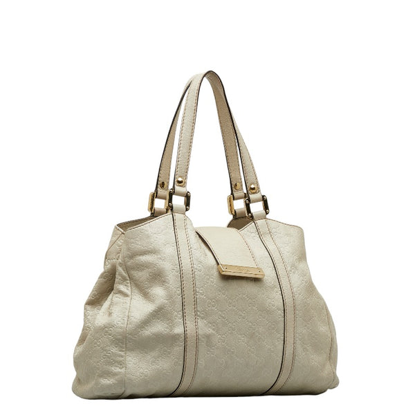 グッチ グッチシマ トートバッグ ハンドバッグ 211935 ホワイト レザー レディース GUCCI 【中古】