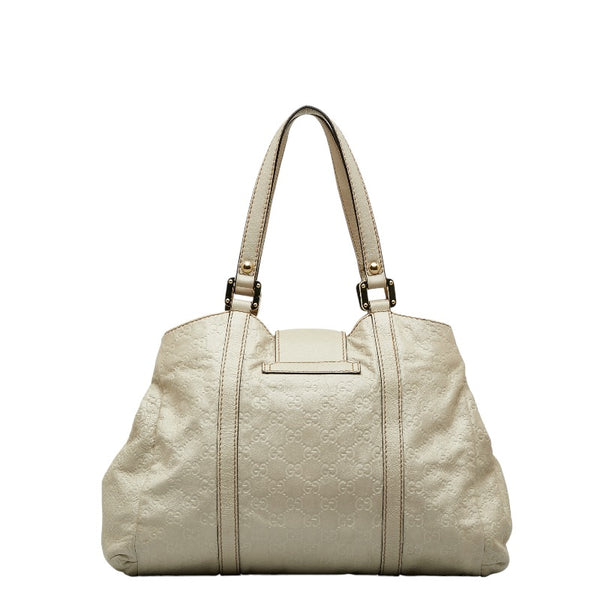 グッチ グッチシマ トートバッグ ハンドバッグ 211935 ホワイト レザー レディース GUCCI 【中古】