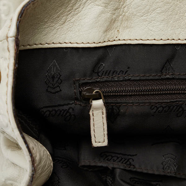 グッチ グッチシマ トートバッグ ハンドバッグ 211935 ホワイト レザー レディース GUCCI 【中古】