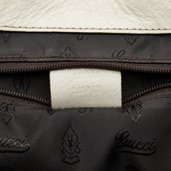 グッチ グッチシマ トートバッグ ハンドバッグ 211935 ホワイト レザー レディース GUCCI 【中古】