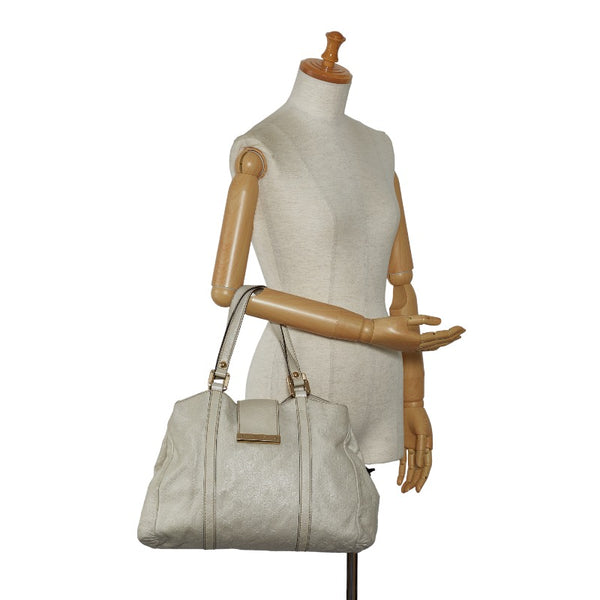 グッチ グッチシマ トートバッグ ハンドバッグ 211935 ホワイト レザー レディース GUCCI 【中古】