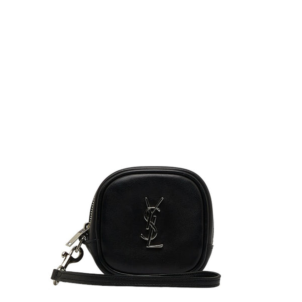 サンローラン モノグラム YSL ポーチ ブラック レザー レディース SAINT LAURENT 【中古】