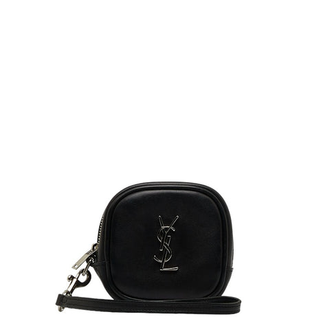 サンローラン モノグラム YSL ポーチ ブラック レザー レディース SAINT LAURENT 【中古】