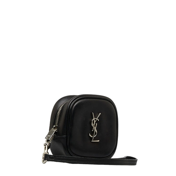 サンローラン モノグラム YSL ポーチ ブラック レザー レディース SAINT LAURENT 【中古】