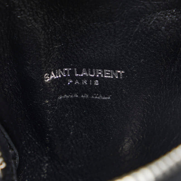 サンローラン モノグラム YSL ポーチ ブラック レザー レディース SAINT LAURENT 【中古】
