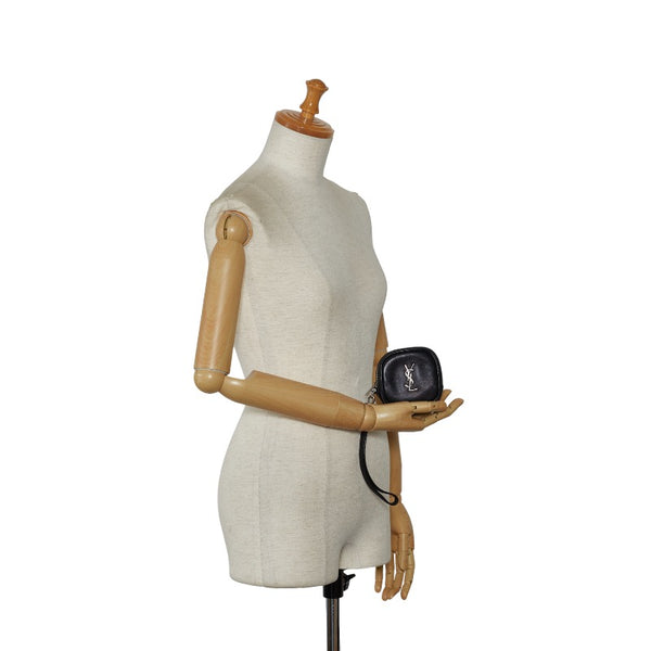 サンローラン モノグラム YSL ポーチ ブラック レザー レディース SAINT LAURENT 【中古】