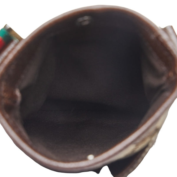 グッチ GGキャンバス シェリーライン 斜め掛け ミニ ショルダーバッグ 141863 ベージュ ブラウン キャンバス レザー レディース GUCCI 【中古】