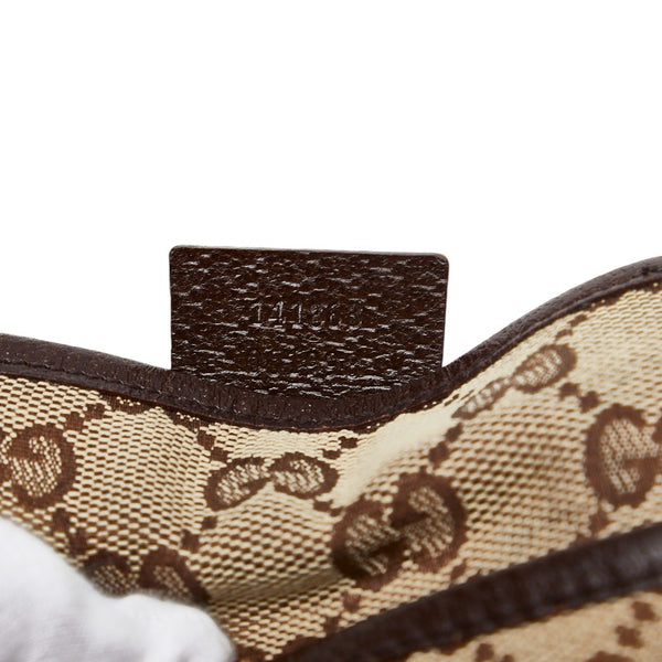 グッチ GGキャンバス シェリーライン 斜め掛け ミニ ショルダーバッグ 141863 ベージュ ブラウン キャンバス レザー レディース GUCCI 【中古】