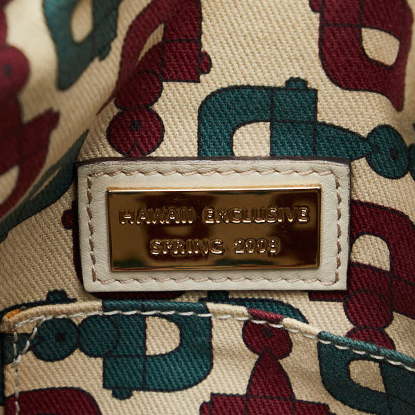 グッチ グッチシマ バンブー ハワイ2008 ハンドバッグ ショルダーバッグ 2way 189869 ホワイト レザー レディース GUCCI 【中古】