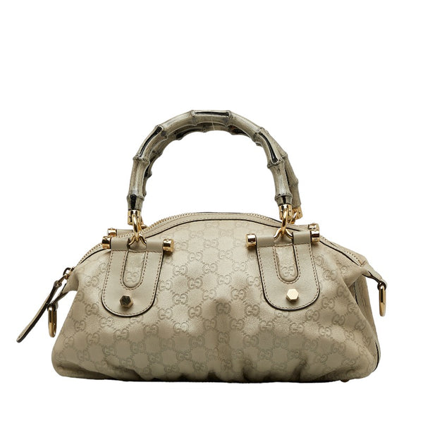 グッチ グッチシマ バンブー ハワイ2008 ハンドバッグ ショルダーバッグ 2way 189869 ホワイト レザー レディース GUCCI 【中古】