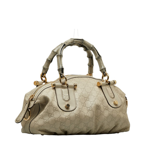 グッチ グッチシマ バンブー ハワイ2008 ハンドバッグ ショルダーバッグ 2way 189869 ホワイト レザー レディース GUCCI 【中古】