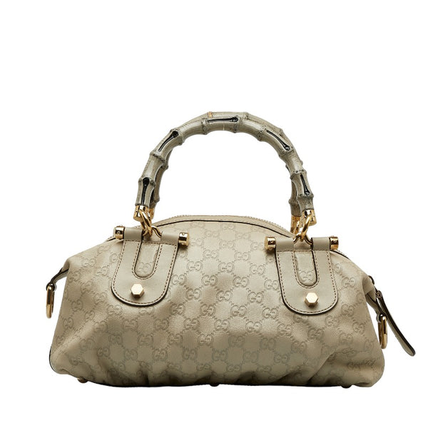 グッチ グッチシマ バンブー ハワイ2008 ハンドバッグ ショルダーバッグ 2way 189869 ホワイト レザー レディース GUCCI 【中古】
