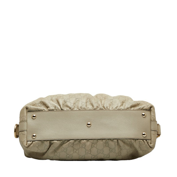 グッチ グッチシマ バンブー ハワイ2008 ハンドバッグ ショルダーバッグ 2way 189869 ホワイト レザー レディース GUCCI 【中古】