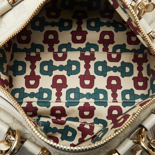 グッチ グッチシマ バンブー ハワイ2008 ハンドバッグ ショルダーバッグ 2way 189869 ホワイト レザー レディース GUCCI 【中古】