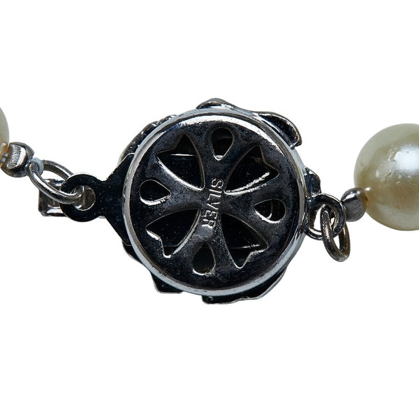 ホワイト シルバー アコヤパール7～7.5mm ネックレス レディース 【中古】