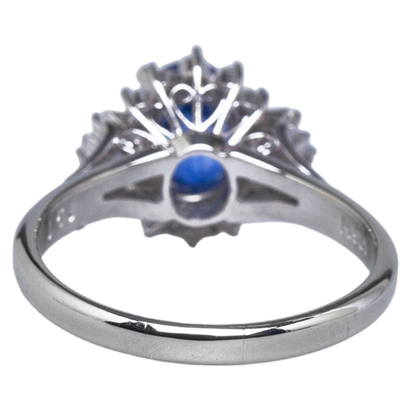 Pt900 プラチナ サファイア1.91ct ダイヤ0.55ct リング 指輪 レディース 16号 【中古】