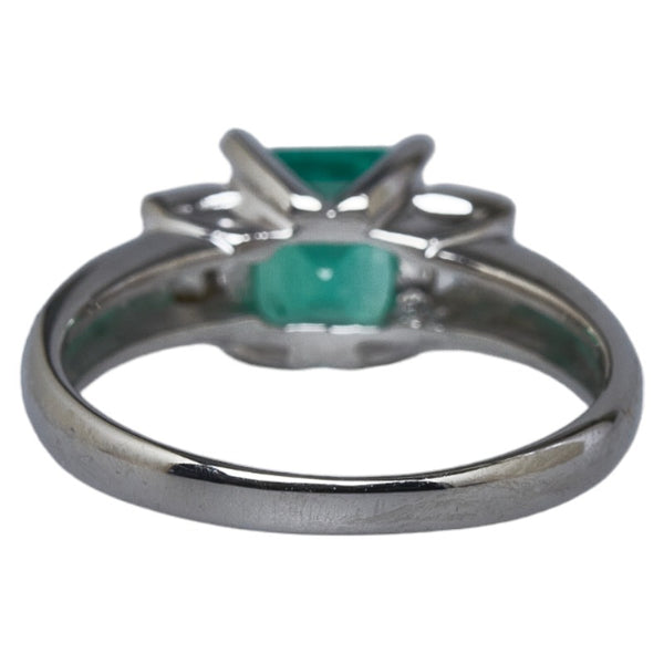 Pt900 プラチナ エメラルド1.21ct ダイヤ0.22ct リング 指輪 レディース 10.5号 【中古】