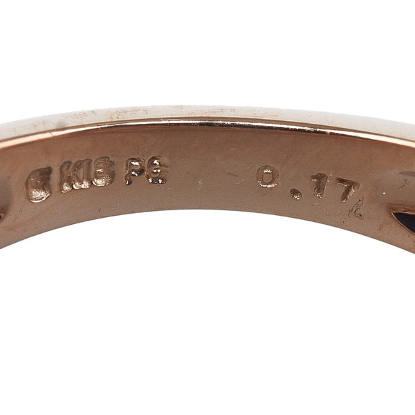 K18PG ピンクゴールド ダイヤ0.17ct レース リング 指輪 レディース 7号 【中古】