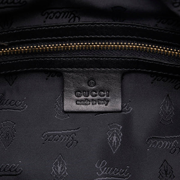 グッチ バンブー ハンドバッグ 189869 ダークグリーン ブラック レザー レディース GUCCI 【中古】