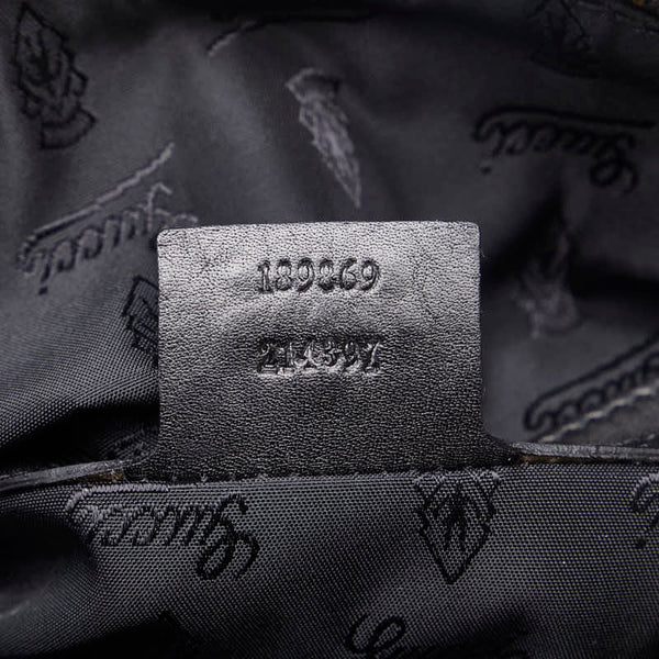 グッチ バンブー ハンドバッグ 189869 ダークグリーン ブラック レザー レディース GUCCI 【中古】