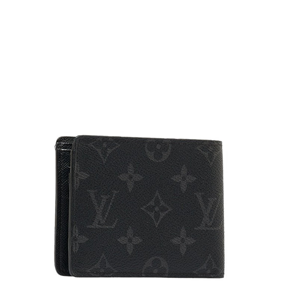 ルイ ヴィトン モノグラム エクリプス ポルトフォイユ スレンダー 二つ折り財布 M80906 グレー PVC メンズ LOUIS VUITTON 【中古】