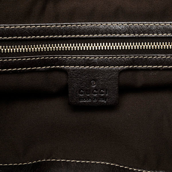 グッチ GGキャンバス トートバッグ 153033 ベージュ ブラウン キャンバス レザー レディース GUCCI 【中古】