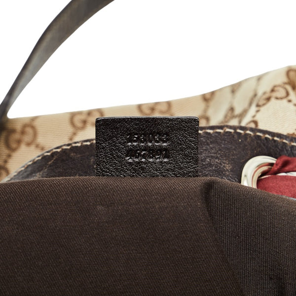 グッチ GGキャンバス トートバッグ 153033 ベージュ ブラウン キャンバス レザー レディース GUCCI 【中古】