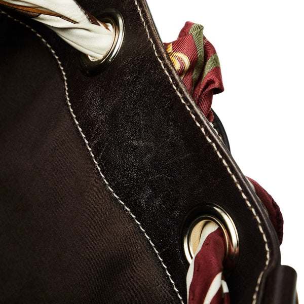 グッチ GGキャンバス トートバッグ 153033 ベージュ ブラウン キャンバス レザー レディース GUCCI 【中古】