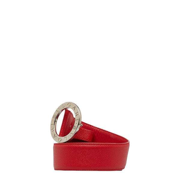 ブルガリ ブルガリブルガリ ベルト 110/44 レッド シルバー レザー メンズ BVLGARI 【中古】