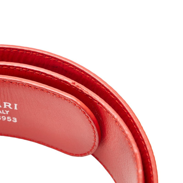 ブルガリ ブルガリブルガリ ベルト 110/44 レッド シルバー レザー メンズ BVLGARI 【中古】