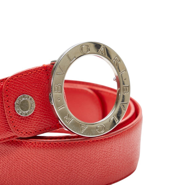 ブルガリ ブルガリブルガリ ベルト 110/44 レッド シルバー レザー メンズ BVLGARI 【中古】