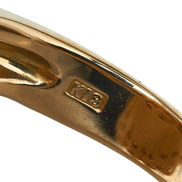 K18YG イエローゴールド 白蝶真珠12.3mm ダイヤ0.63ct シェルモチーフ リング 指輪 レディース 7.5号 【中古】