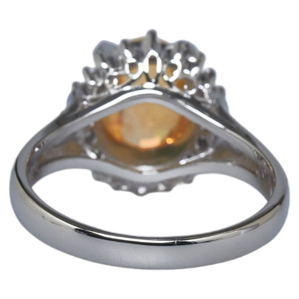 Pt900 プラチナ ファイアオパール1.80ct ダイヤ0.20ct リング 指輪 レディース 12号 【中古】
