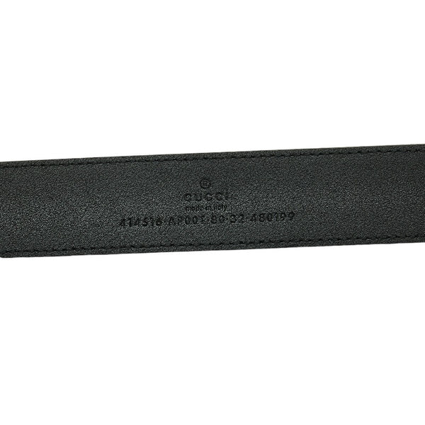 グッチ GGマーモント ダブルG ベルト 80/32 414516 ブラック ゴールド レザー レディース GUCCI 【中古】