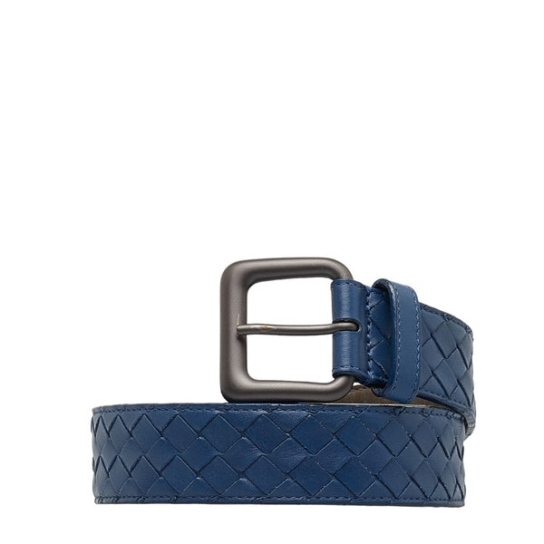 ボッテガヴェネタ イントレチャート ベルト 40/100 ブルー レザー メンズ BOTTEGAVENETA 【中古】