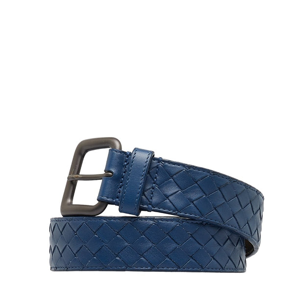 ボッテガヴェネタ イントレチャート ベルト 40/100 ブルー レザー メンズ BOTTEGAVENETA 【中古】