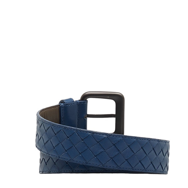 ボッテガヴェネタ イントレチャート ベルト 40/100 ブルー レザー メンズ BOTTEGAVENETA 【中古】