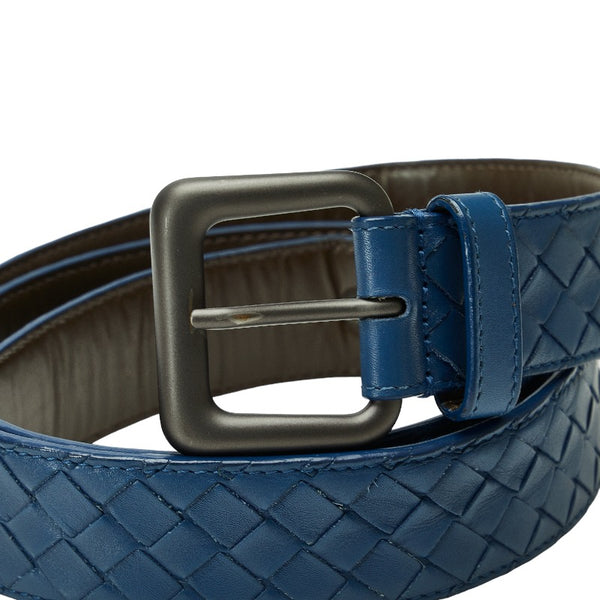 ボッテガヴェネタ イントレチャート ベルト 40/100 ブルー レザー メンズ BOTTEGAVENETA 【中古】